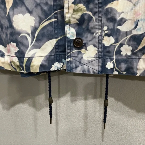 Polo Ralph Lauren Womens Floral denim Jacket Watercolor Button Front sz small - Picture 4 of 11